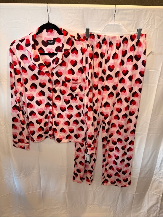 kate spade Other - kate spade Pink Heart-Print Two-Piece Pajama Set
